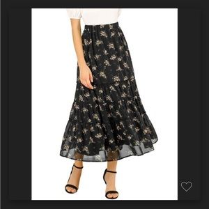 Boho midi ruffle skirt